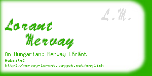 lorant mervay business card